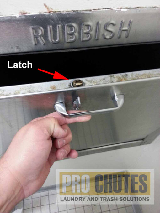 Trash Chute Latch Plunger - Silver Tube for Bottom Hinged Door with 1-5/8 & 1-21/32 inch Backset